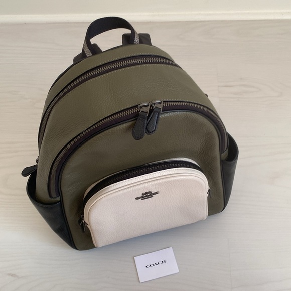 COACH Colorblock Olive Green, Black, Cream Backpack - Picture 10 of 10